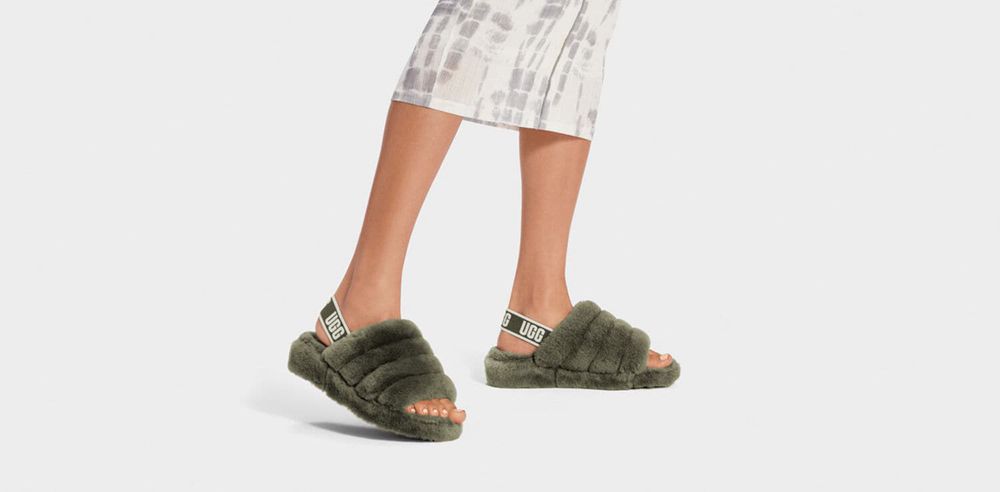 Ugg Slides Canada - Ugg Women's Fluff Yeah Olive